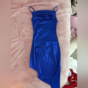 Elegant Asymmetrical Blue Dress